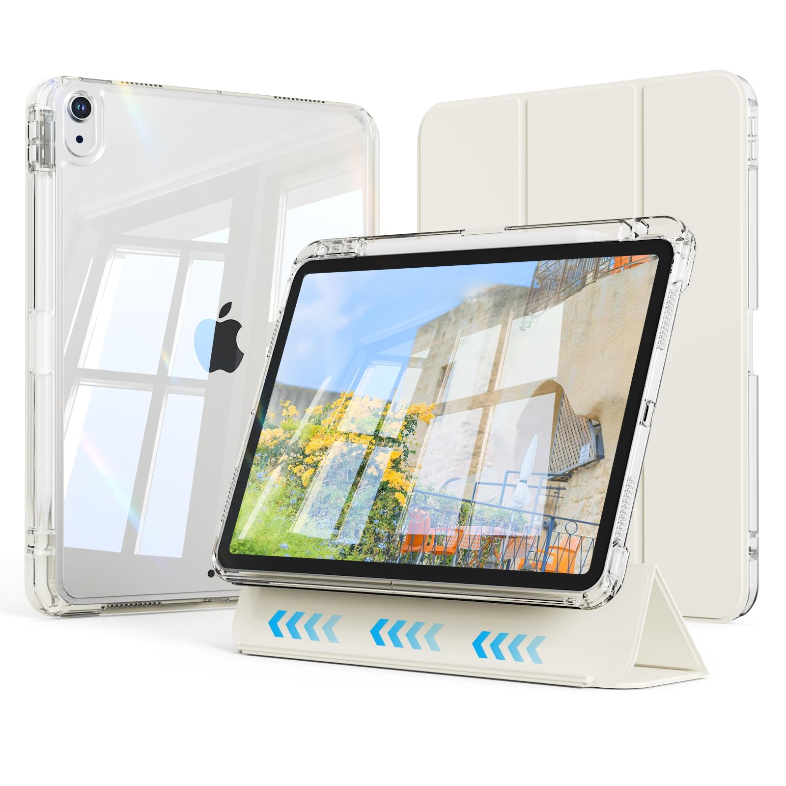 zoyu iPad 11世代 (A16) / 10世代 ケース 11/10.9インチ 2025/2022 モデル 分離式クリアケース 取り外し可能 Pencil 収納可能 オートスリープ 耐衝撃 軽量薄型 iPad A16 /第10世代対応 ホワイト