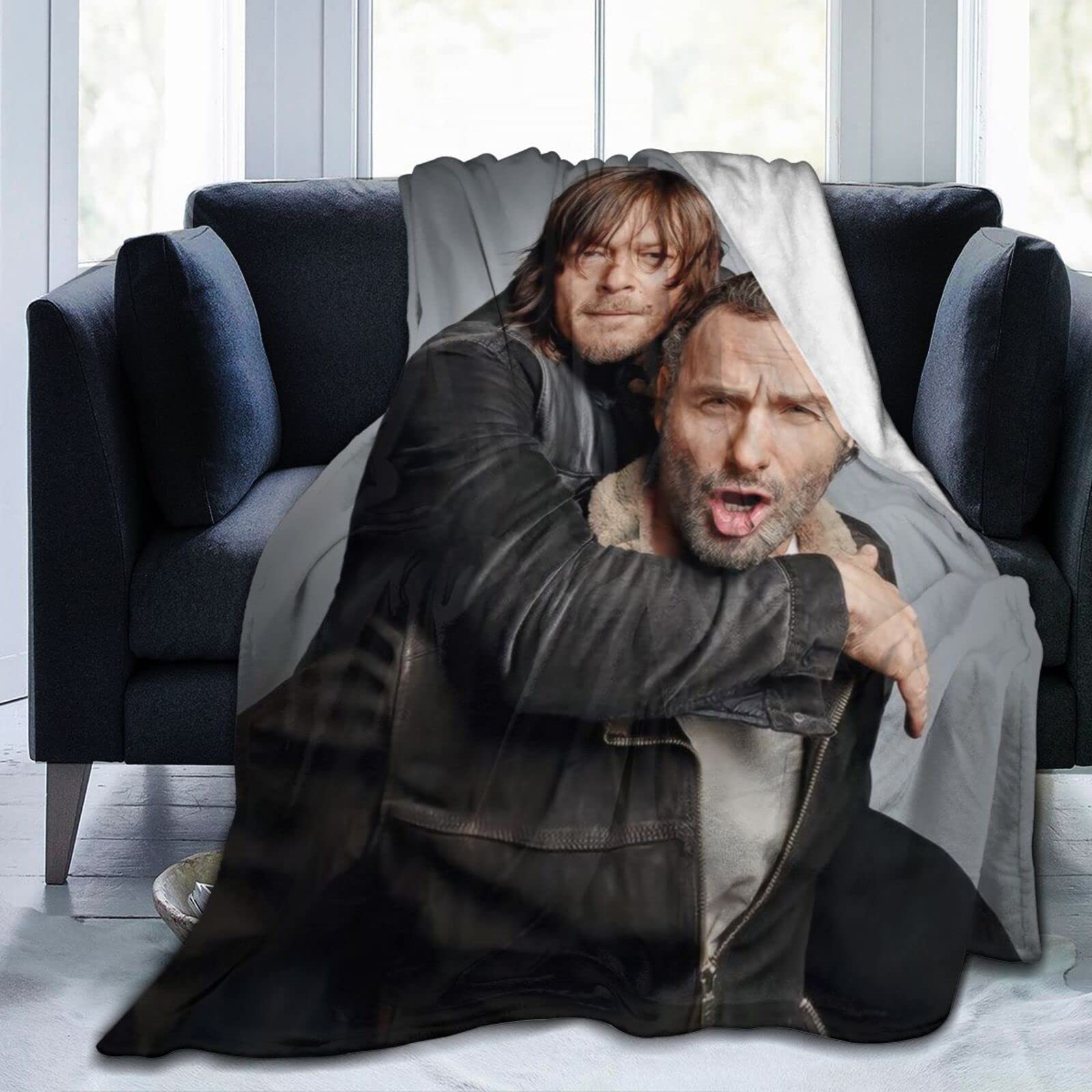 Yingd Rick Grimes Fleece Blanket Throw Blanket Lightweight Super Soft Cozy Luxury Bed Blanket Microfiber