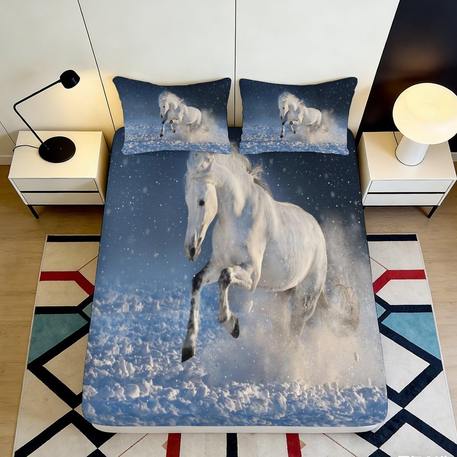 3D Printed Fantasy Dragon Fitted Sheet Microfiber Non-Slip Deep Pocket Bedroom Bedding Youth Mattress Fitted Cover Washable 180x200x25cm