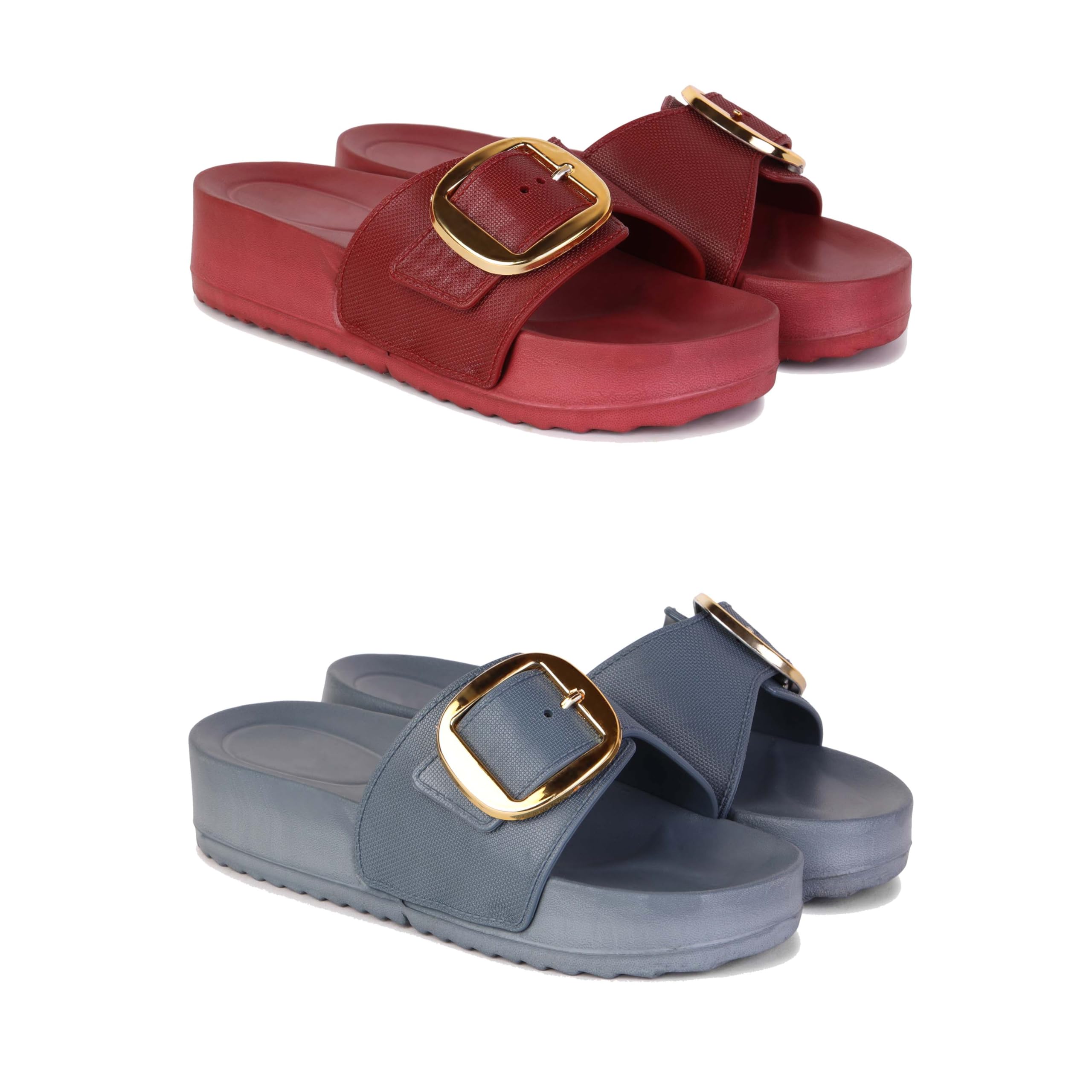 drackfoot Women's Sandals | Lightweight Wear| Stylish & Easy to Wear For Women'S GR-SAN-(2-COMBO)-1996-1998-picture-11