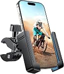 Miracase Bike Motorcycle Phone Holder, [1s Quick Lock] Bicycle Phone Mount Handlebar Cell Phone Clamp for Scooter, Compatible with iPhone Samsung Google