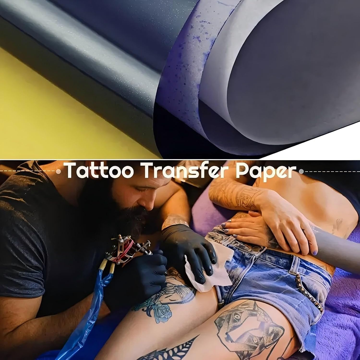 Tattoo Transfer Paper, Lyuxzad 50 Sheets Stencil Transfer Paper for Tattooing, A4 Size for Tattoo Transfer Kit Tattoo Supplies