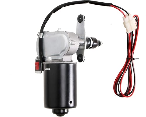 Miniatura 6 de Kit de limpiaparabrisas universal UTV de 12 V, compatible con la mayoría de UTV RZR Ranger 570 900 1000, Defender Pro 2020, motor de 90 grados con 1