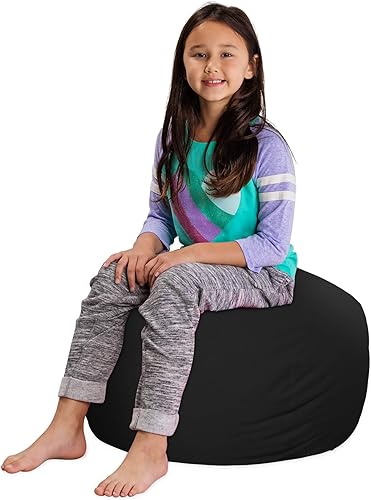 Miniatura 378 de Posh Stuffable - Sillón puff con almacenamiento para niños, contenedor de animales de peluche, organizador de juguetes de niños Lienzo Burbujas Azul
