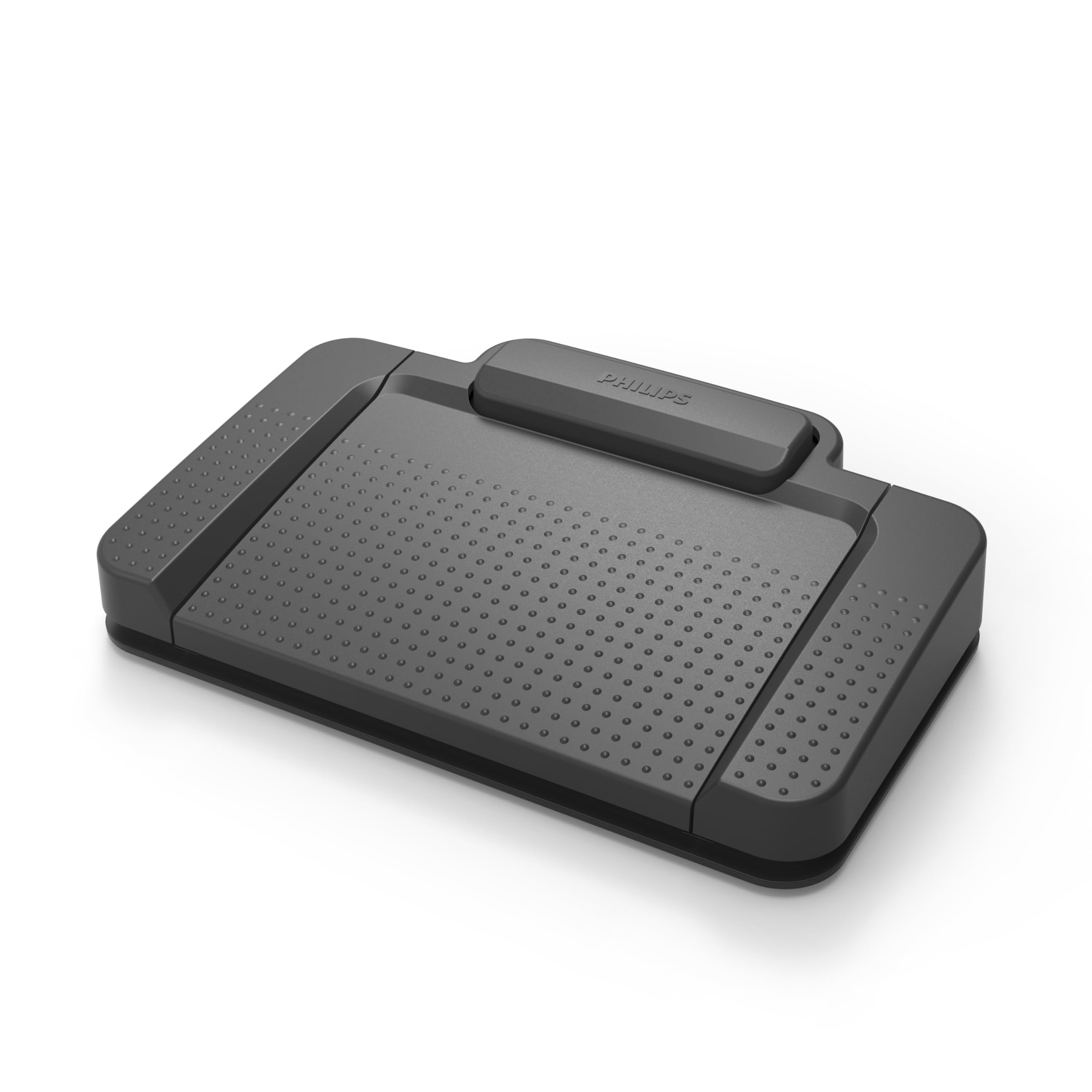 Philips ACC2310 USB-Fußschalter, 3 Pedal-Design Rücklauf, Vorlauf, Wiedergabe, Plug und Play, ohne Software, Anthrazit