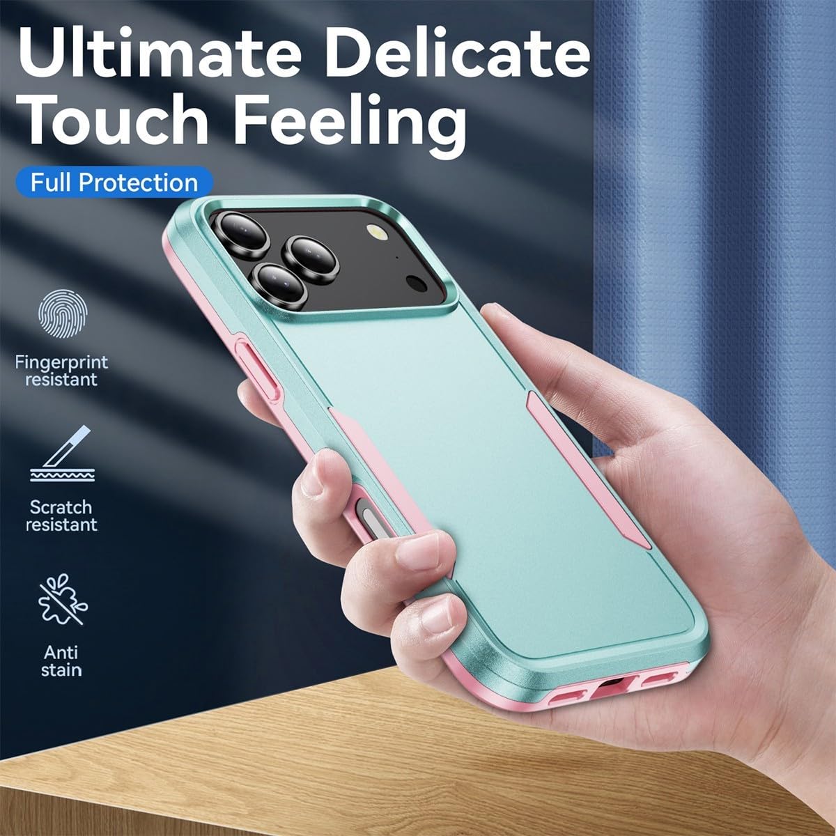 Generic Funda compatible con iPhone 15 (color: blanco y rosa) de doble capa a prueba de golpes, funda de silicona dura lisa