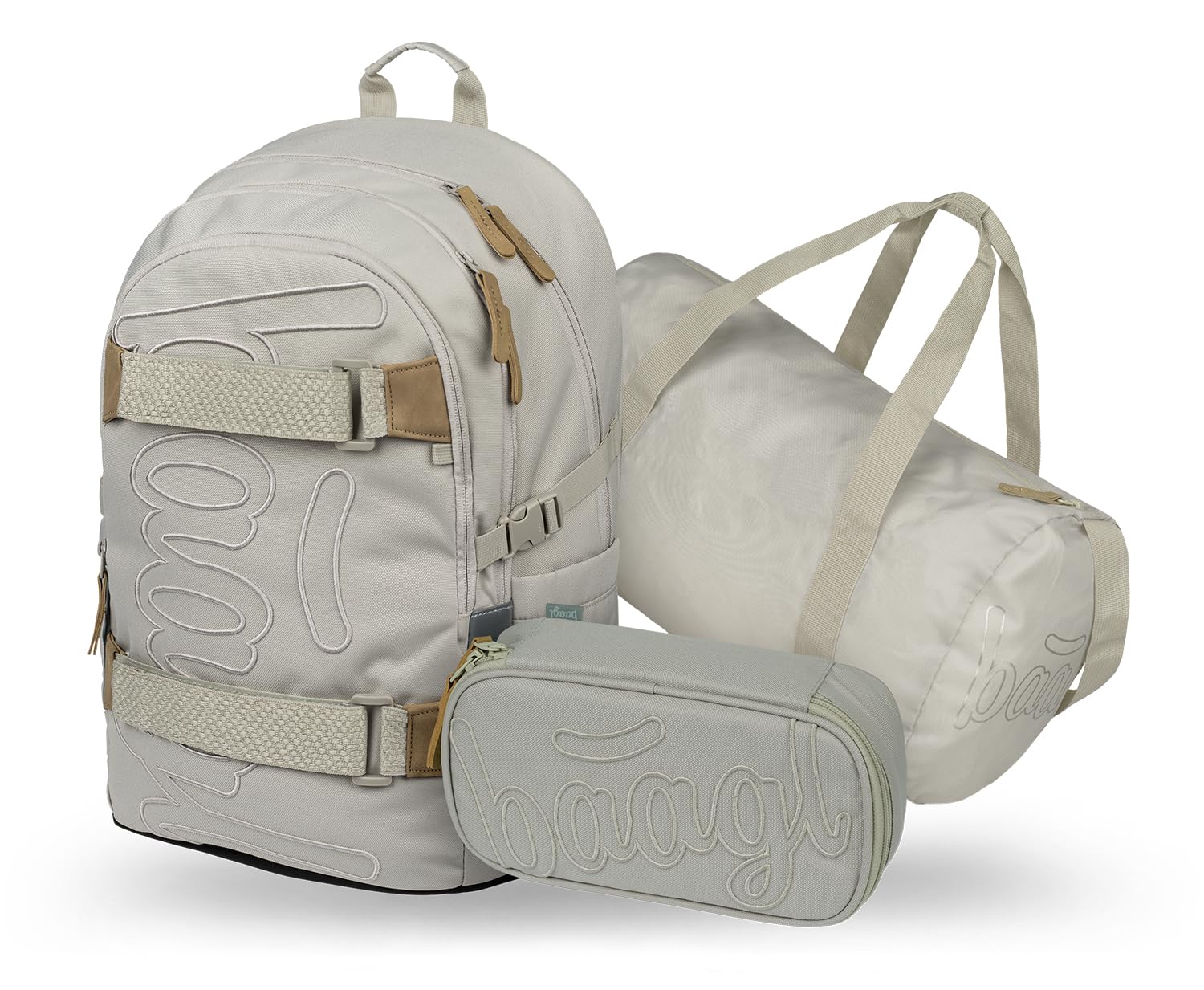 Baagl Juego de mochila escolar para niños de 3 piezas (mochila de monopatín, estuche, bolsa de deporte), mochila escolar a partir de 3ª clase, mochila escolar primaria con correa para el pecho