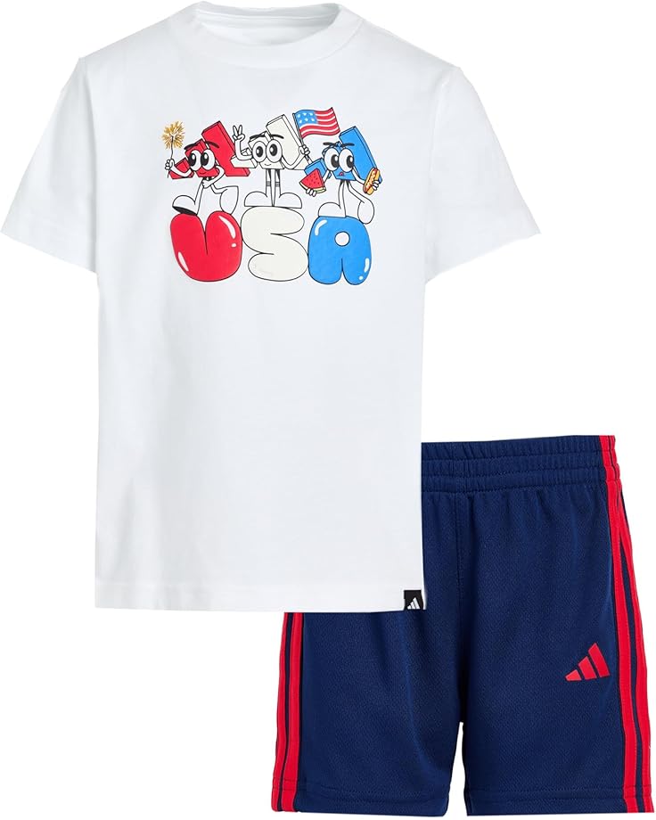 adidas Kids Graphic Cotton Tee & 3S Short Set (Infant) - Main View