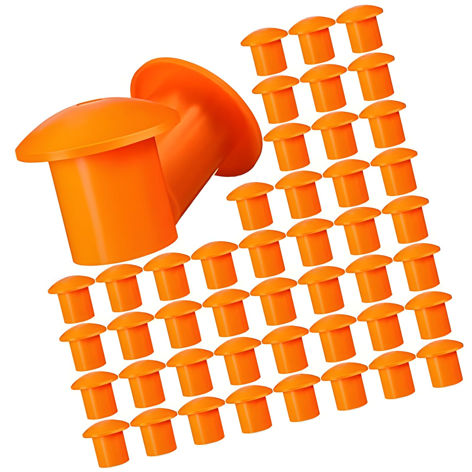 Msioytog 100Pcs Mushroom Rebars End Covers For Construction Workers And Site Protections Weather Resistant Rebars Caps Rustproof Steel Covers