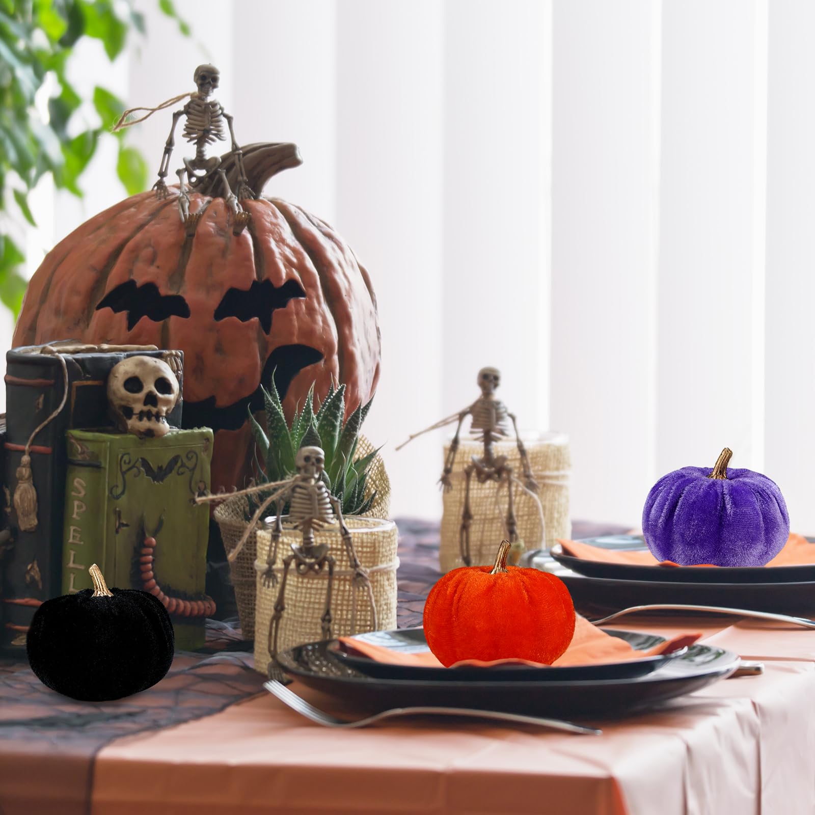 Calabaza Artificial De Decoración Para Mesa - Halloween, Acción De Gracias Y Otoño, Tamaño Aprox. 9x15 Cm, Material Plástico Y Espuma