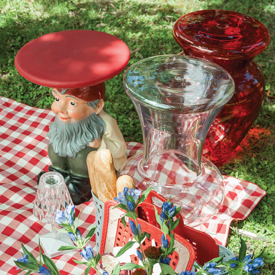 Kartell Napoleon Tisch, Plastik, rot, 40 x 44 x 40 cm
