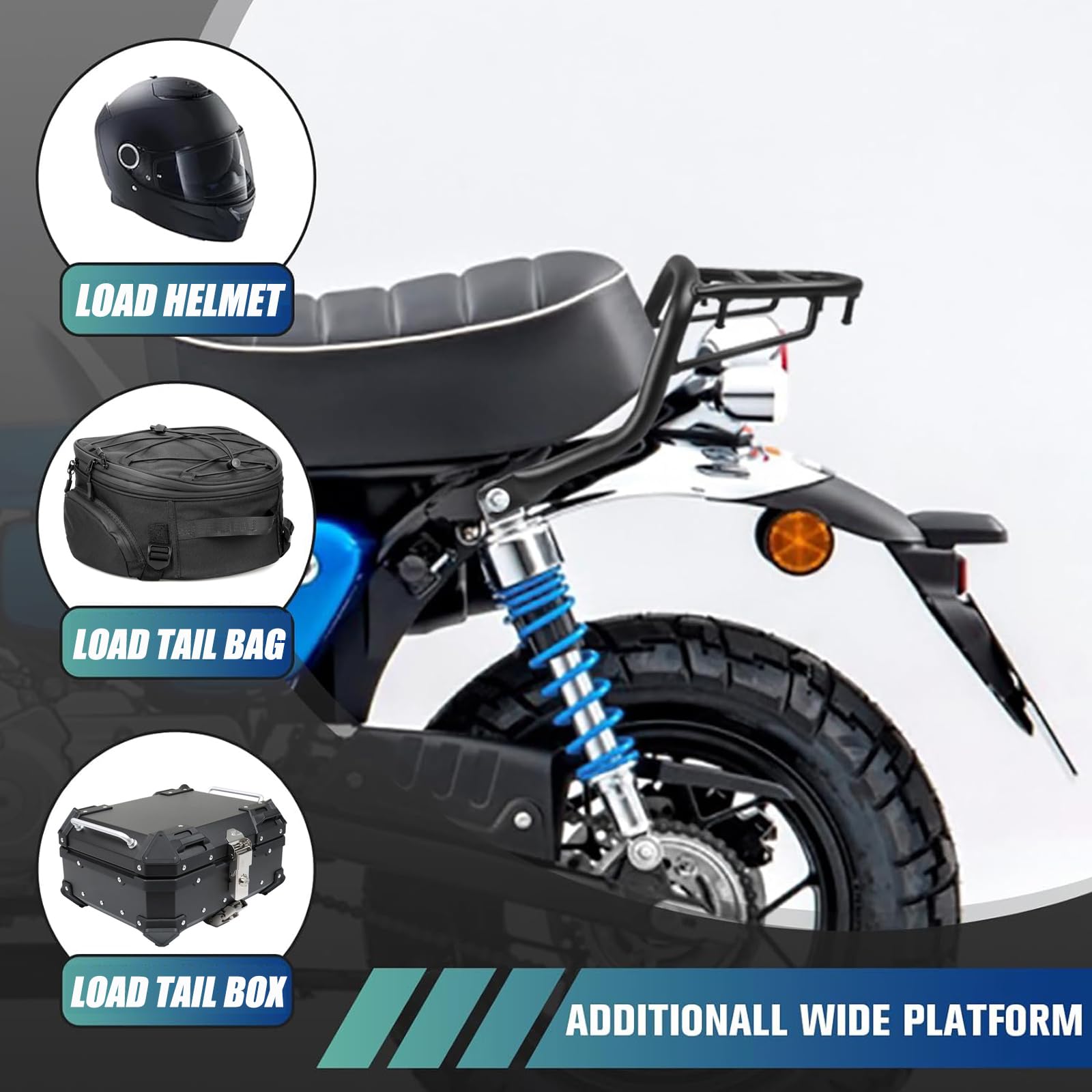 Portapacchi di ricambio per moto Honda Monkey 125 Z125 2018-2025, portapacchi posteriore (cromato)