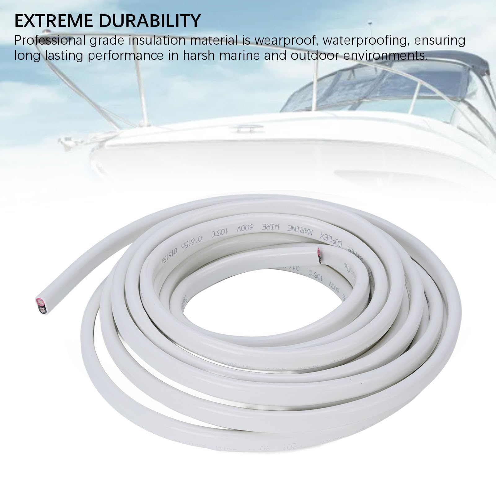 Marine Grade 10 AWG 30ft 2 PVC POWER LINA PVC OFC Izolowany kabel elektryczny do przyczepy kempingowej 600V