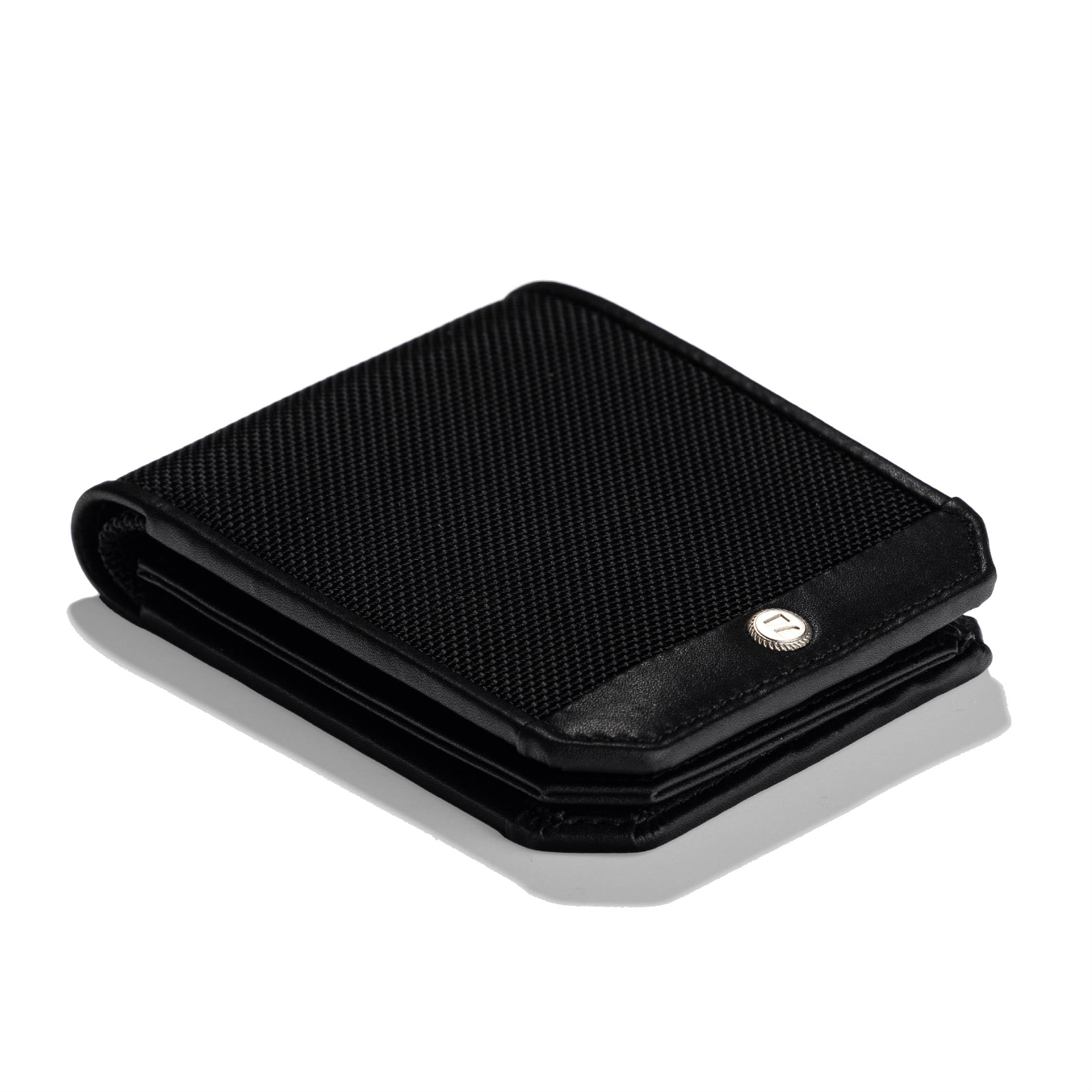 scarters Men Nylon Abundance Infinite Wallet RFID Protected Mindful Microfibre 6 Card Slots & 2 Hidden Pockets Black