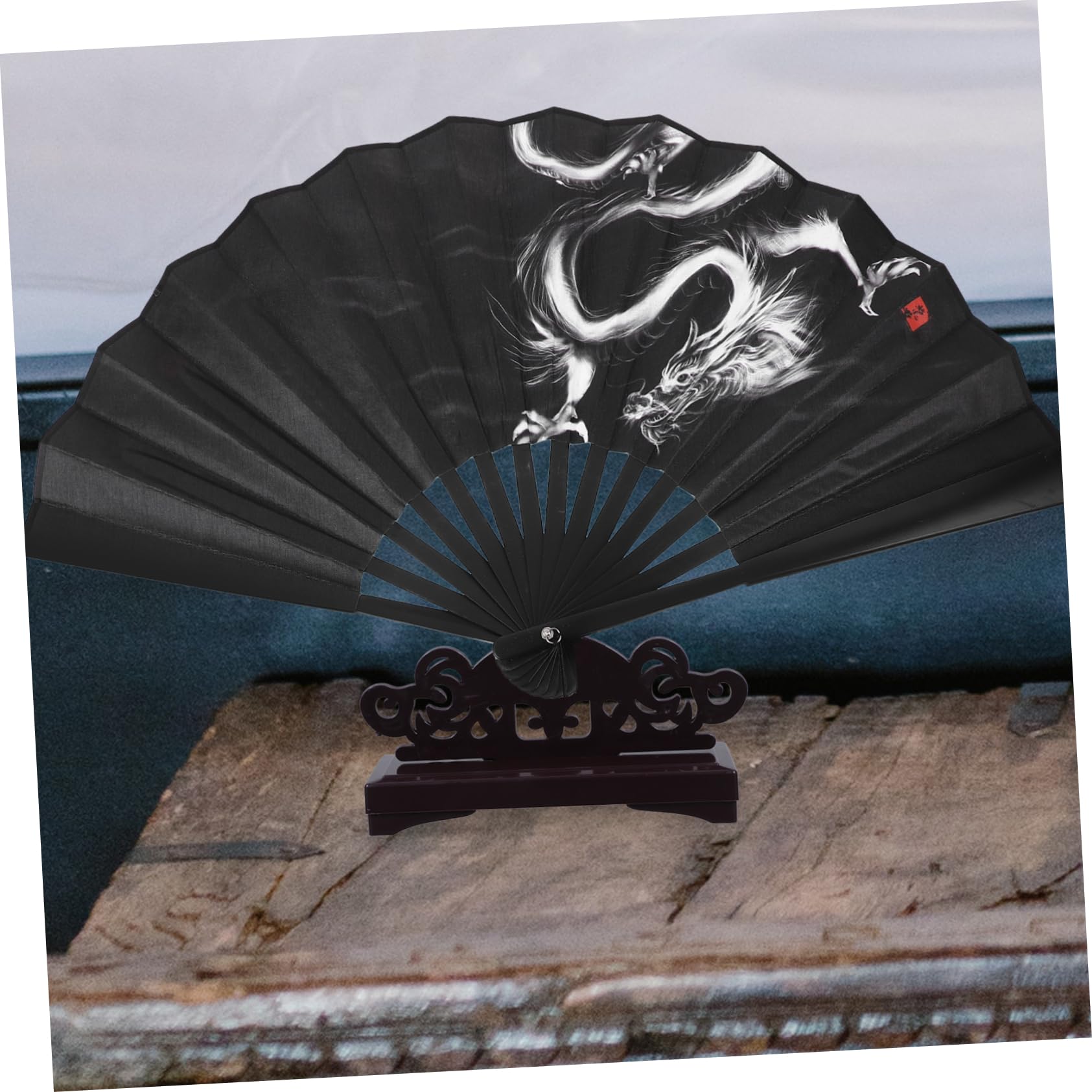 Didiseaon Creative Folding Fan Stand Sturdy Round Base for Decorative Display for Home Desktop Decoration and Event Styling for Handheld Fans