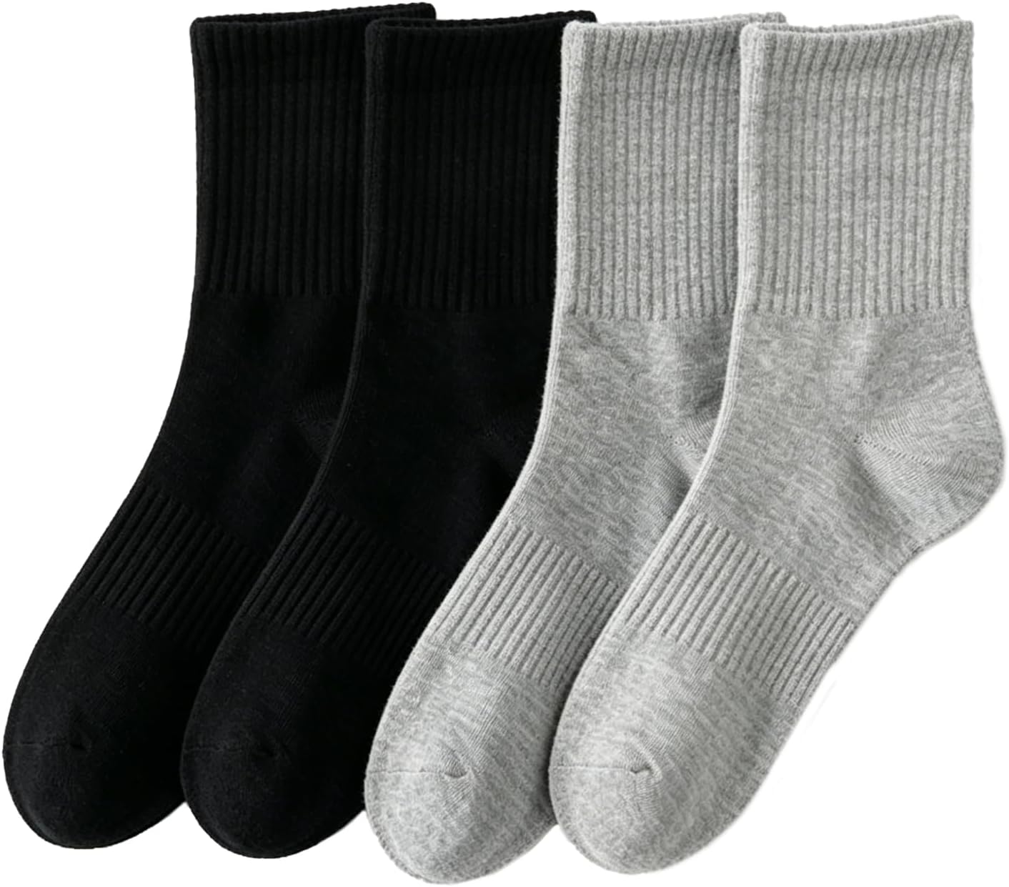 Soft Cotton Casual Socks, Breathable Stretchy Lightweight Daily Athletic Socks for Men Women (2 Pairs)