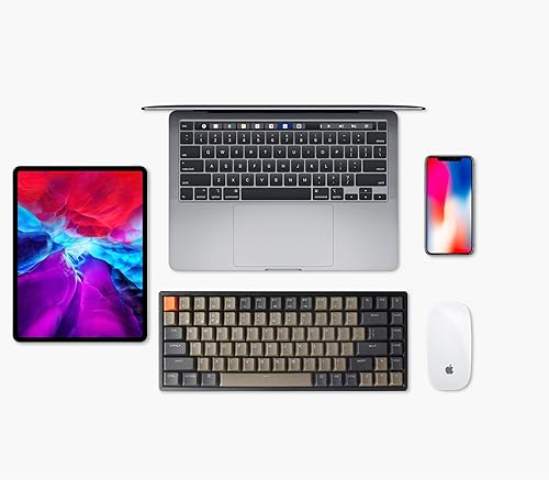 Miniatura 2 de Keychron K2 teclado mecánico inalámbrico Bluetooth con doble disparo PBT teclados, 84 teclas RGB LED retroiluminado N-Key Rollover, azul interruptor