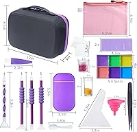 Vista 3 de Douorgan Contenedores de almacenamiento de pintura de diamantes, accesorios y herramientas, organizador portátil de pintura de diamante, a prueba