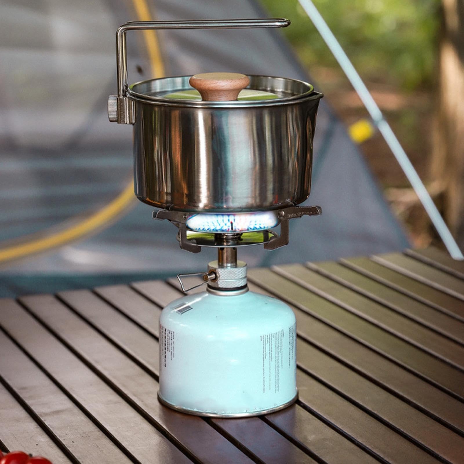 Hornillo Portátil Camping Resistente Al, De Peso, Compacto Y Plegable | Estufa De Cocina Para Mochila Para Actividades Al Aire Libre, Emergencias, Viajes, Pícnic, Montañismo Y Cocina