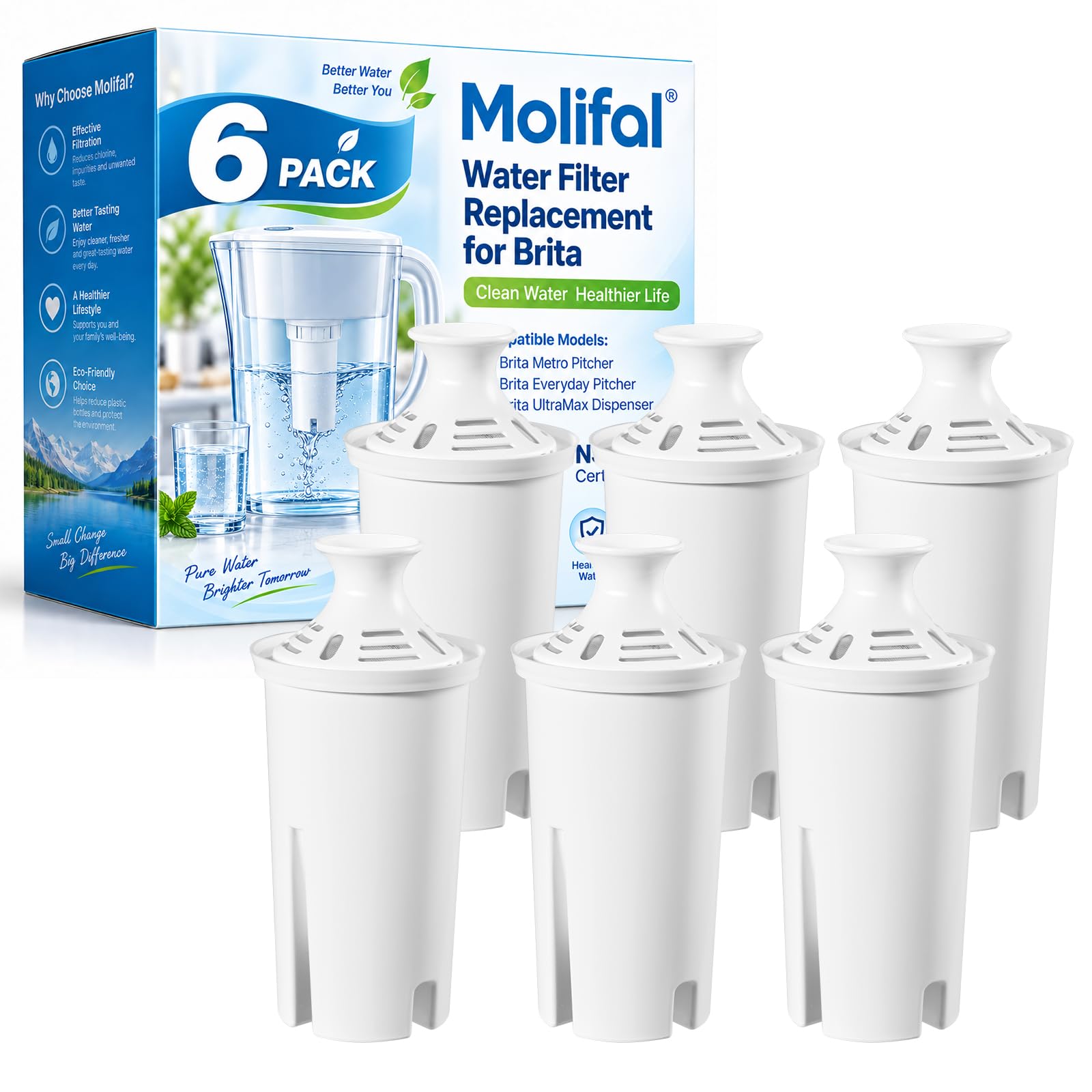 Brita Filter Replacement - 6 Pack for Fresh Water -1