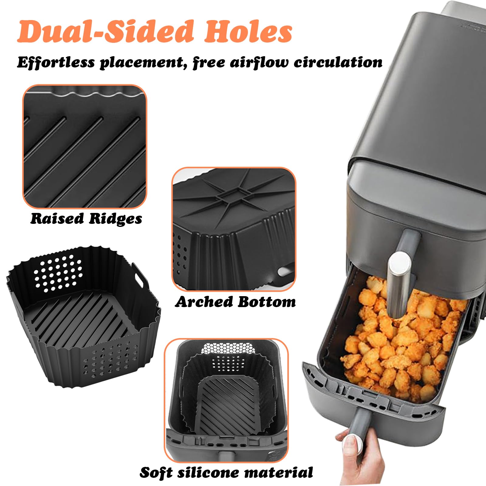 2 Moules Silicone Pour Air Fryer Ninja Double Stack - Compatible 7,6L à 10,4L - Sans BPA