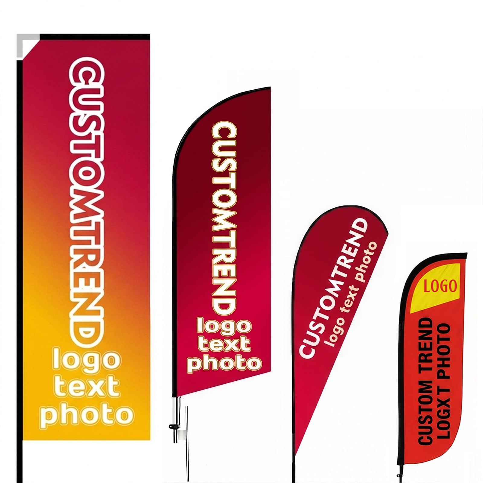 Solarix Custom Advertising Feather Flags with Logos (Flag Only)(Style 3)