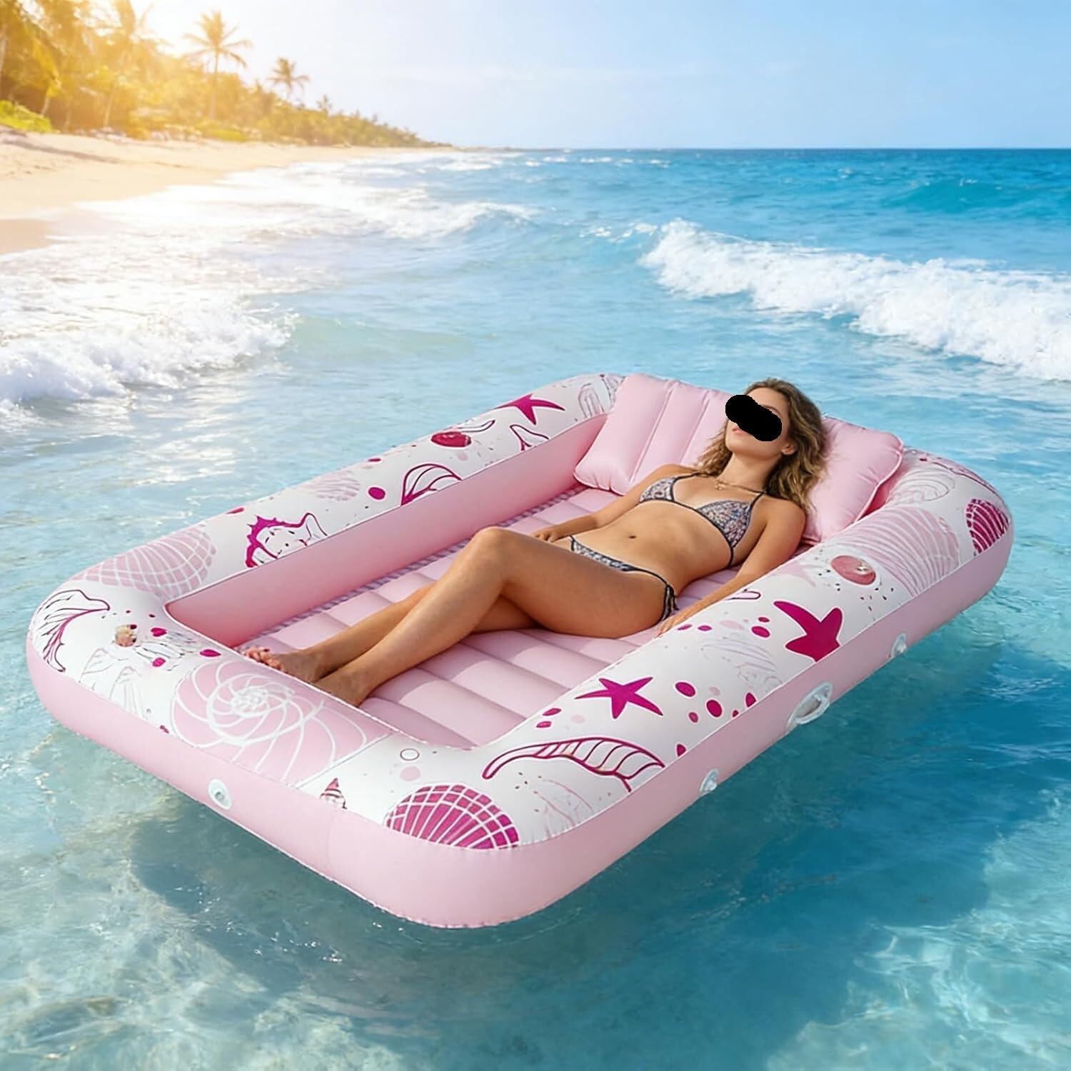 Flotteur de Piscine – Hamac Gonflable avec Porte-gobelet, détente dans l'eau for Adultes et familles for, Vacances en Famille
