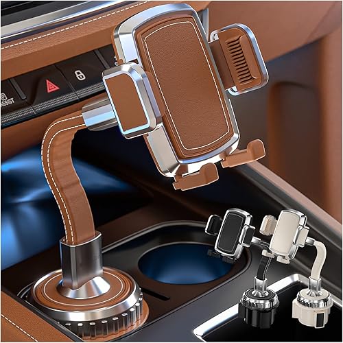 Bestrix Soporte de teléfono de cuero prémium para automóvil, sin agitación, fácil instalación, rotación de 360, compatibilidad universal con
