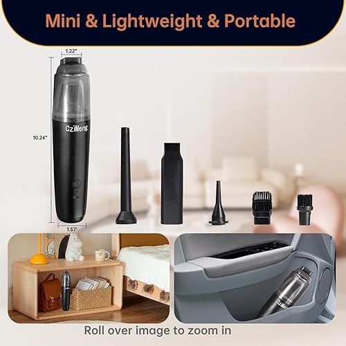 Miniatura 4 de Aspiradora de mano inalámbrica, aspiradora de coche, alta potencia, recargable, succión y soplado, mini aspiradora para automóvil, hogar, oficina,