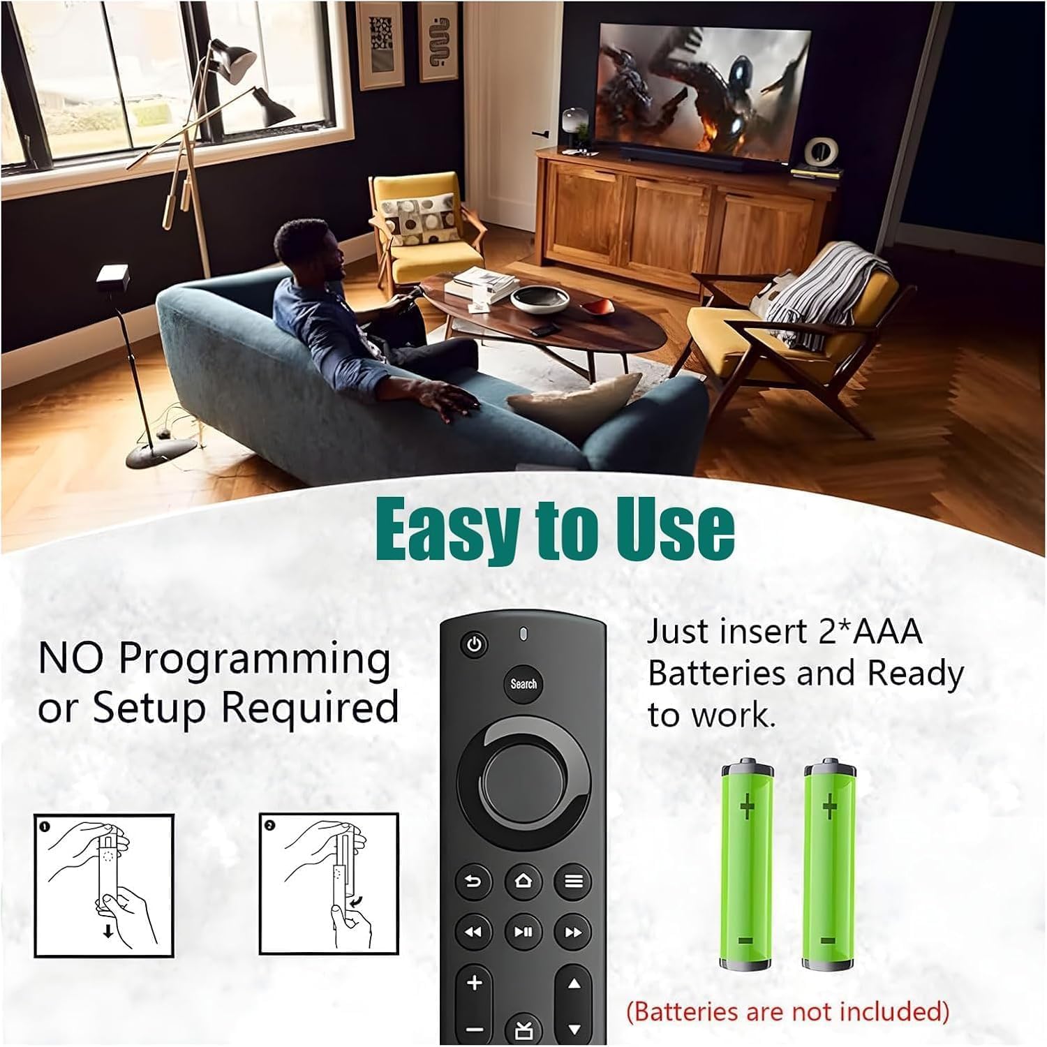 Telecomando di ricambio per F-i-e TV Stick (2 Gen, 3 Gen, 4K, Lite) per Smart TV Cube (2 Gen, 3 Gen), Insignia/Toshiba TV con quattro tasti rapidi e funzione vocale