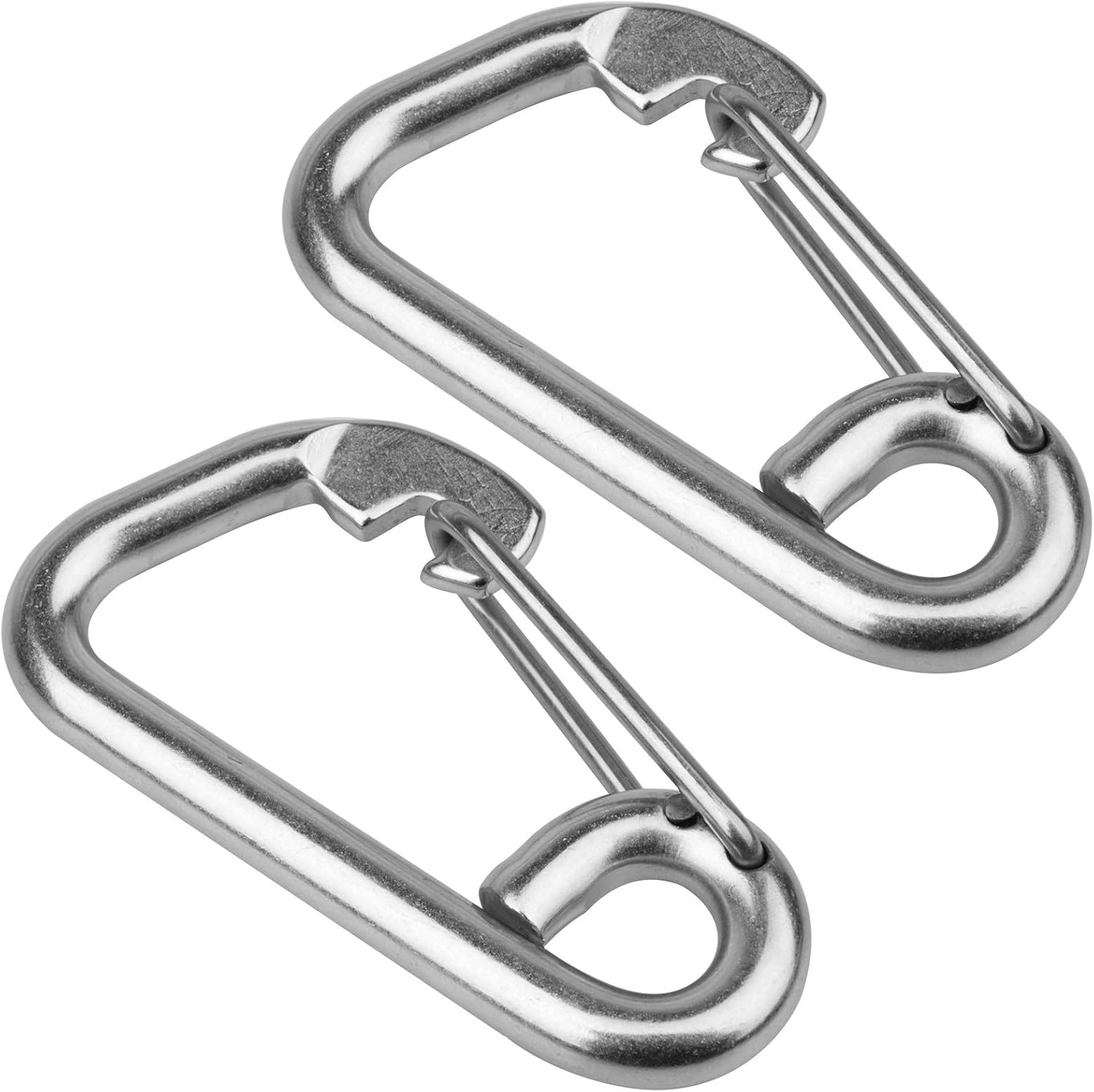 MOUNTAIN_ARK 2 Pack 5⅜ inches Spring Snap Hook, Heavy Duty 304 Stainless Steel Carabiner, ½ Diameter Marine Grade Safety Clip Ship Boat Hook with Eye : Sports & Outdoors