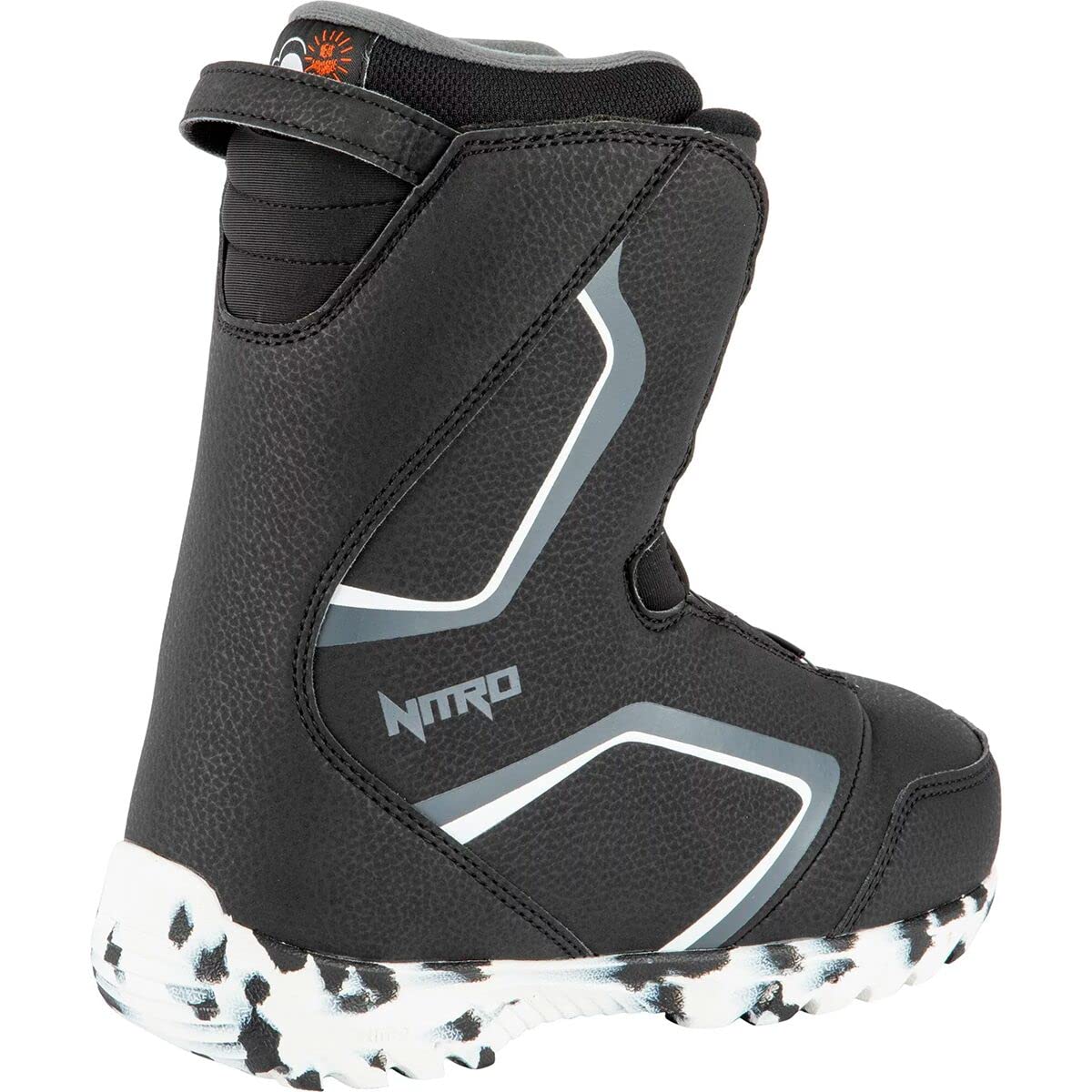 Nitro Droid QLS Snowboard Boot - 2022 - Kids' Black/White/Charcoal, 13.0