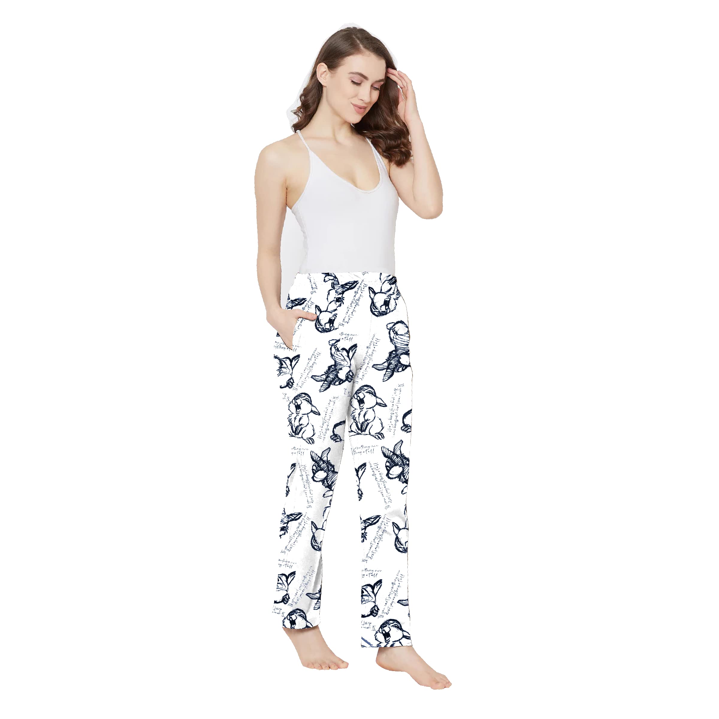 Cotton Pyjama Pant/Night Dress Lounge Wear Printed Pajama Pant with Side Pockets for Women and Girls-image-44