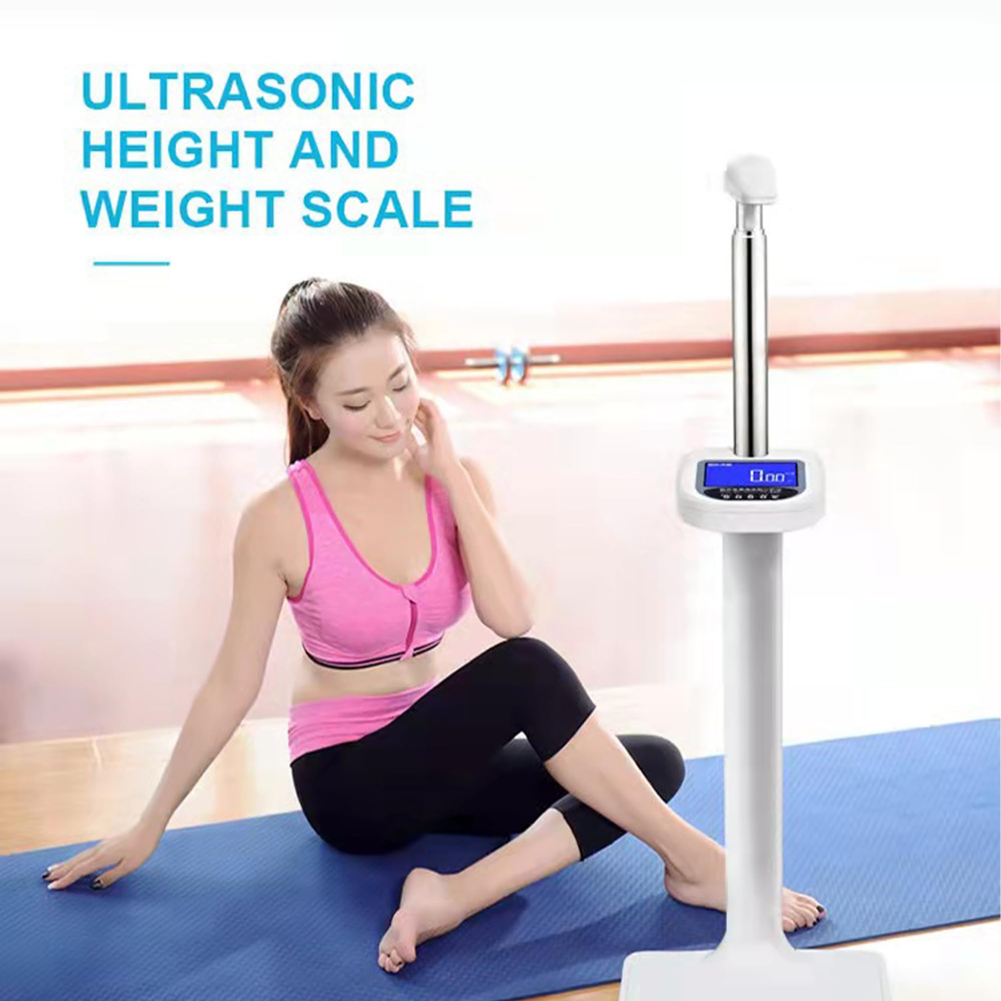 Analizador Profesional De Altura Digital Y Grasa Corporal: Escala Médica Retráctil Con Anuncio De Voz,440 Lb/200 Kg De Capacidad De Peso - Calculadora Para Uso En El Hogar, Gimnasio, Escuela Y Clínica