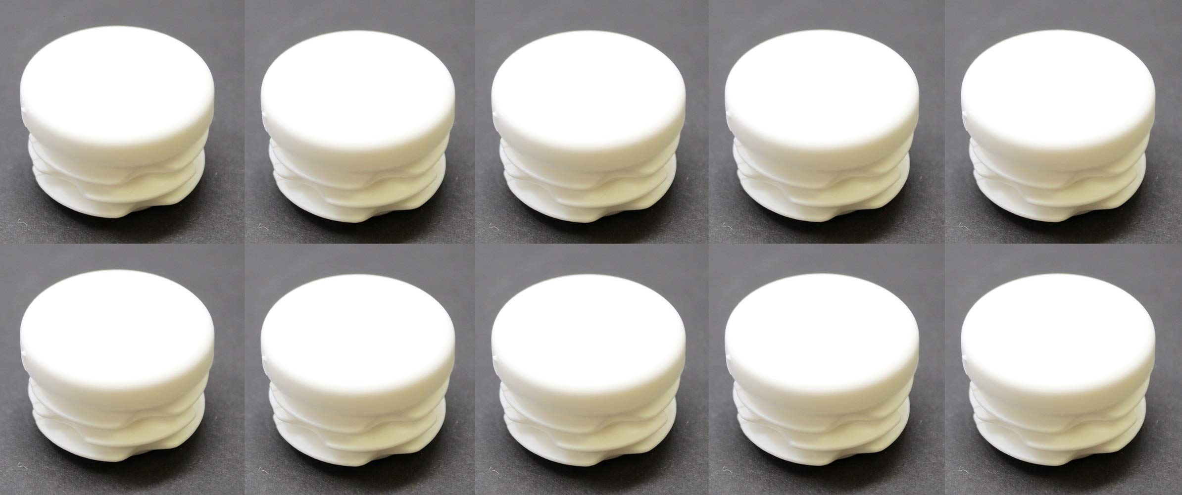 White 1" Round Tubing Plastic Hole Plug End Cap, 1 inch OD Tube Pipe Cover Plug, Heavy Duty Plastic Plug Cap Insert, Durable Chair Glide (10)