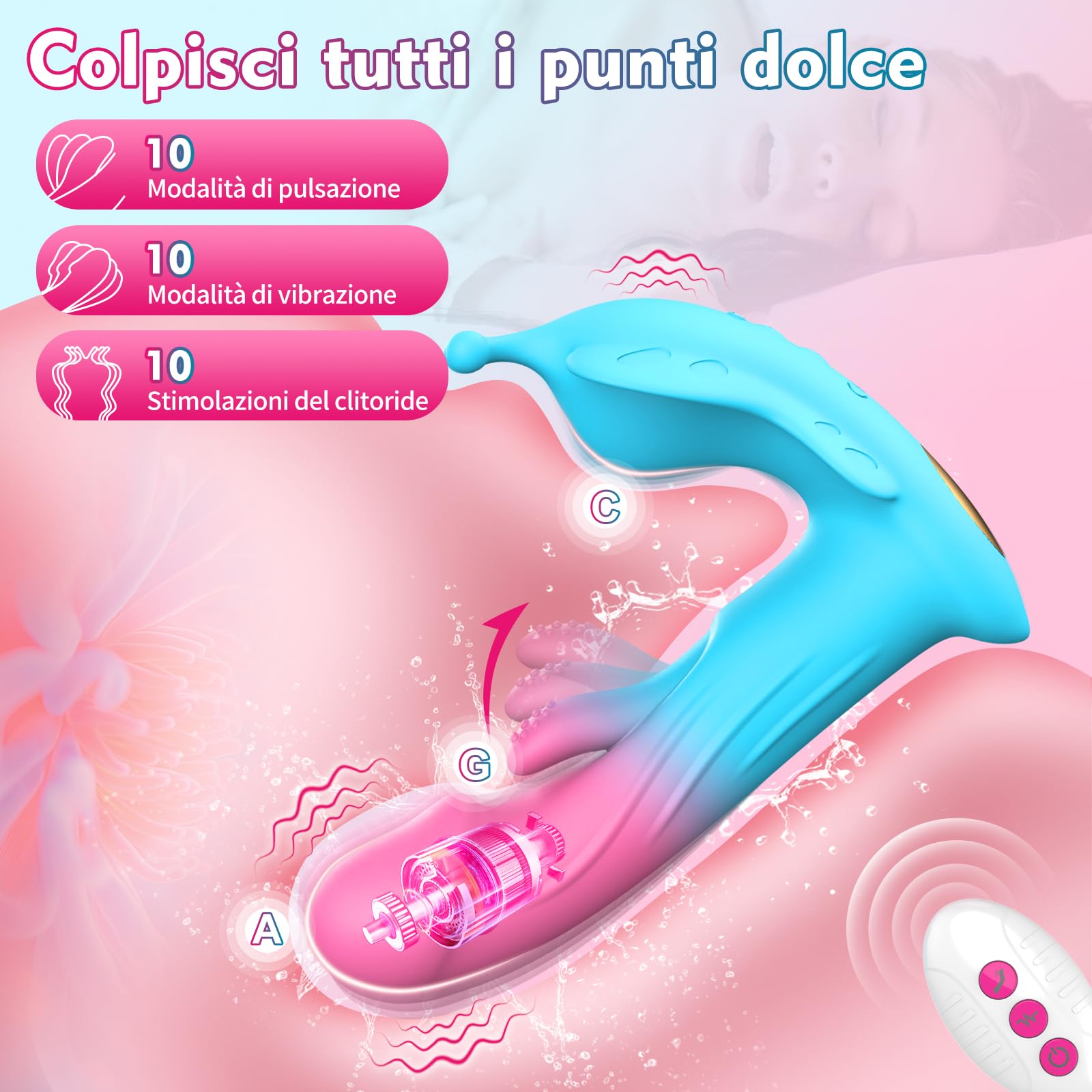 Vibratoreper Donna Professionale Vibratore Clitoride - APP Dildo Vibratoreper Donna Clotoride Sex Toys con 10 Modalità di Pulsazione & Vibrazione, Vibratoriper Donne Comando a Distanza Vibratore Donne