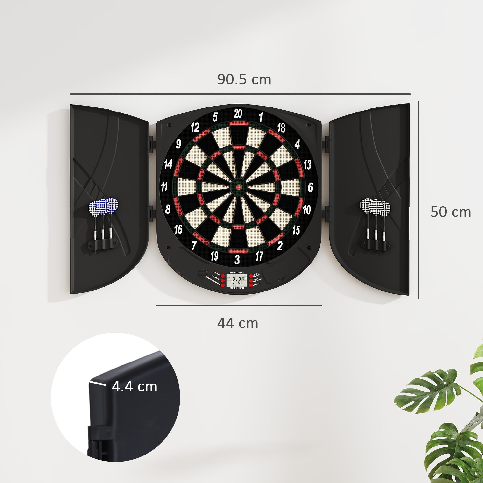 HOMCOM Bersaglio Freccette Elettronico 8 Giocatori 6 Freccette Schermo LCD 26 Modalità Gioco
