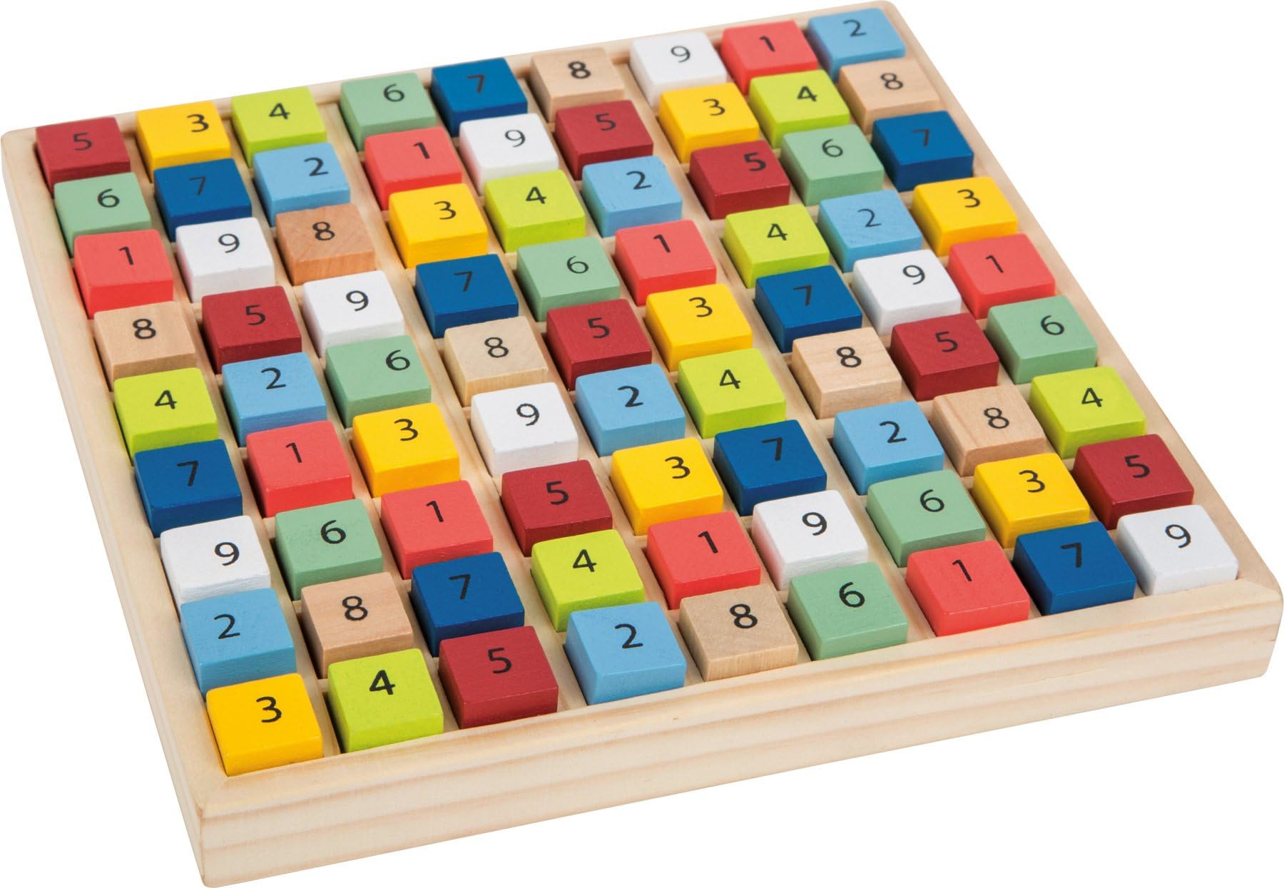 Sudoku Educate de Madera con Coloridos Cubos numéricos, Entrena la comprensión de los números.