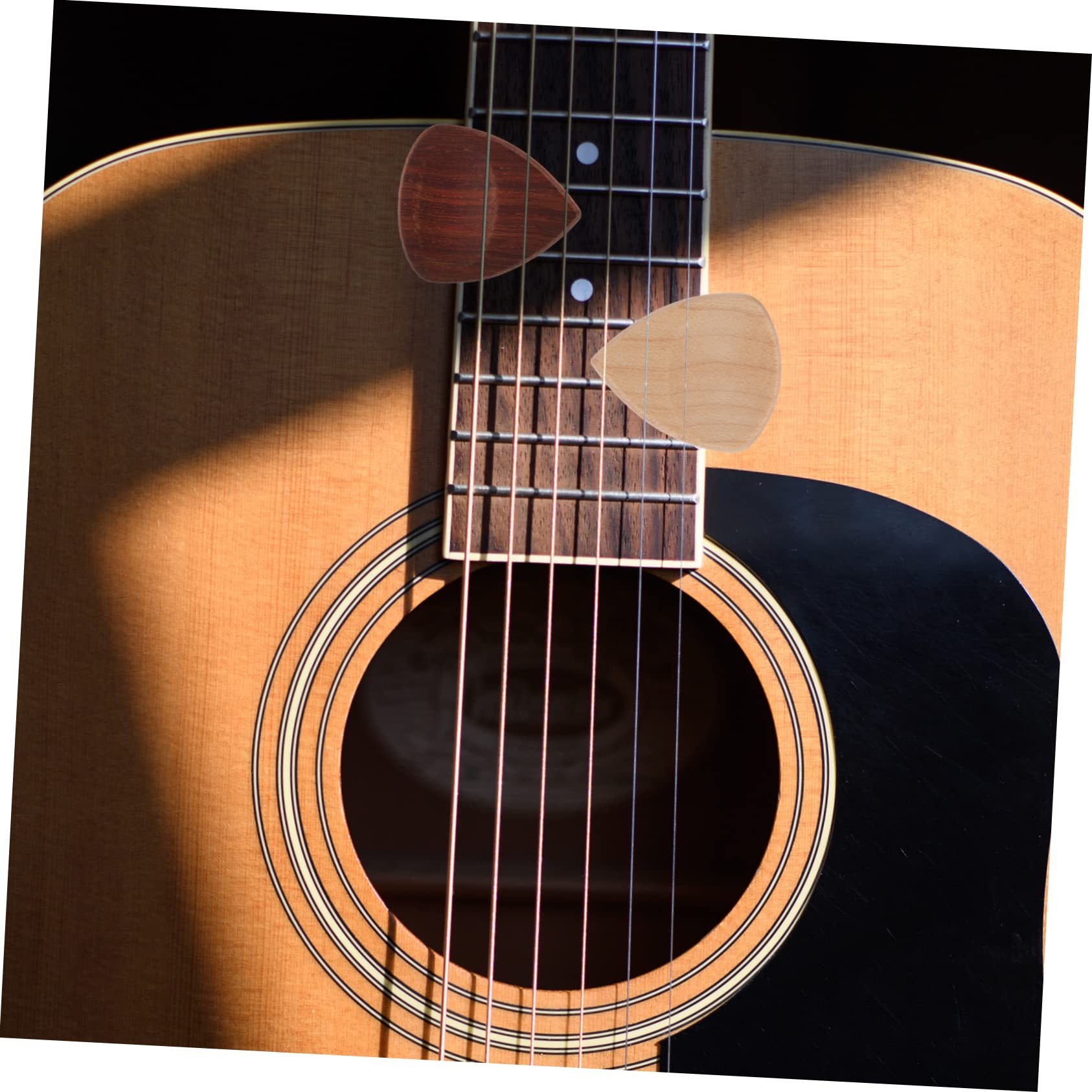 VICASKY 20piezas Púas De Guitarra De Madera Natural Para Guitarra Eléctrica Textura Sólida Accesorios Duraderos Para Músicos