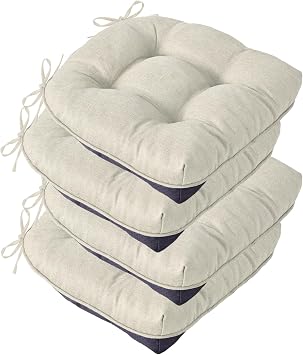 IASEAHK Chair Cushions for Dining Chairs, 15.5" x 15.5" x 4", Beige