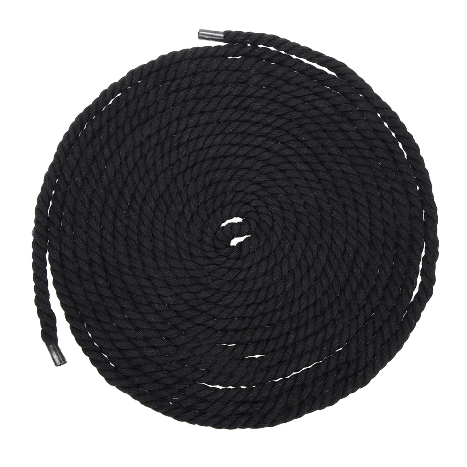 sourcing map 6mmx18Ft Black Cotton Rope, 3 Strand Cord