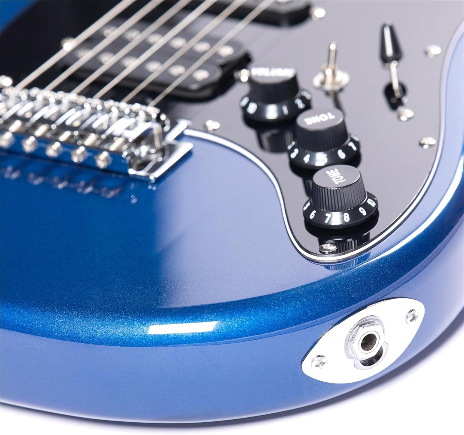 Gitary Elektryczne Pełnowymiarowe Ciemnoniebieska Gitara Elektryczna 7 Strun Korpus Z Drewna Paulowni