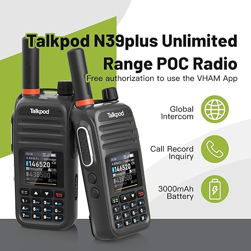 Miniatura 3 de Talkpod N39plus Nationwide - Radio virtual bidireccional, paquete de 2 (negro)