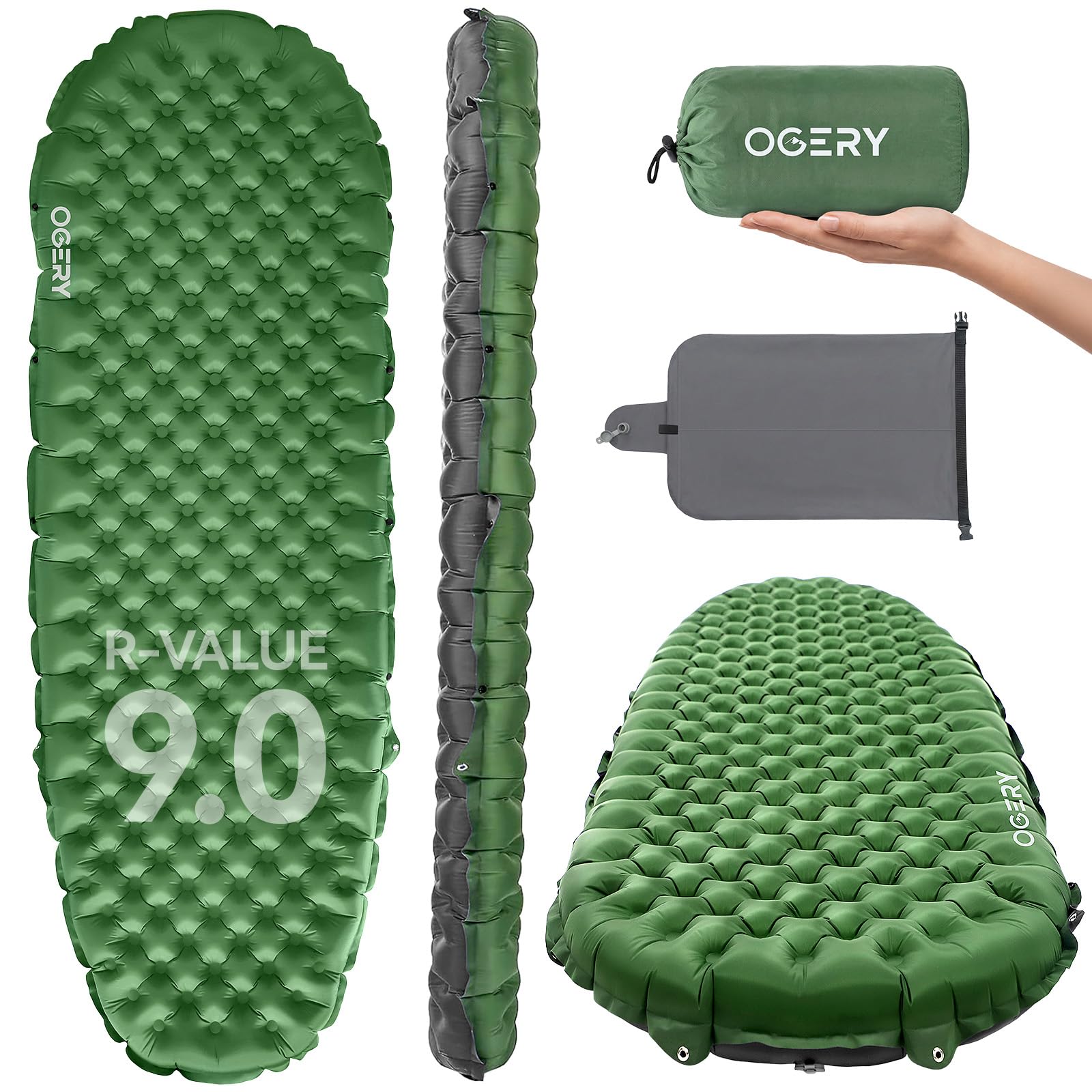 OGERY R-Value 9.0 Insulated Sleeping Pad