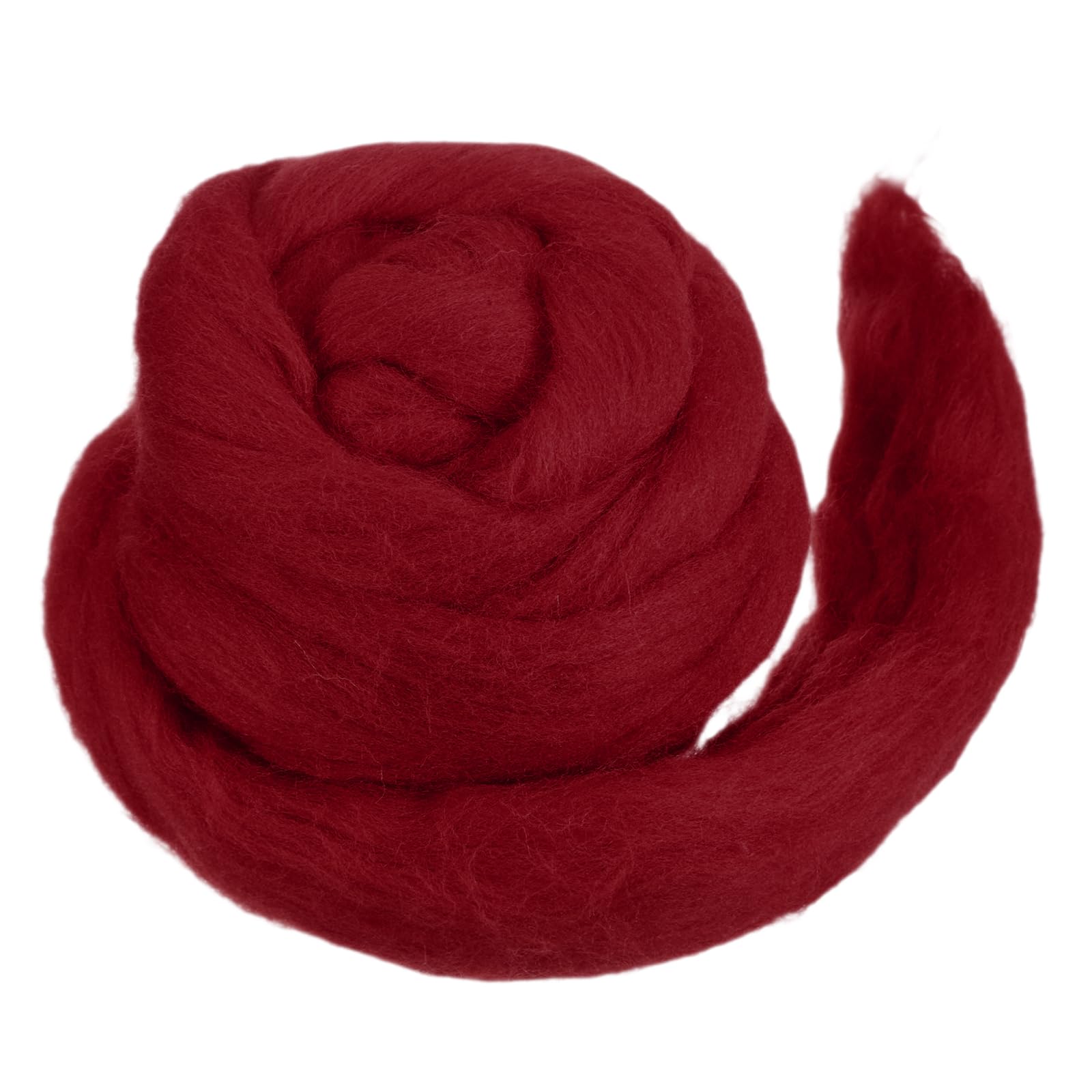 MECCANIXITY Wool Roving Yarn Soft Felting Wool 50g/1.76oz Pure Chunky Roving Yarn for Needle Felting Knitting Blanket Spinning Weaving Art DIY Craft Red