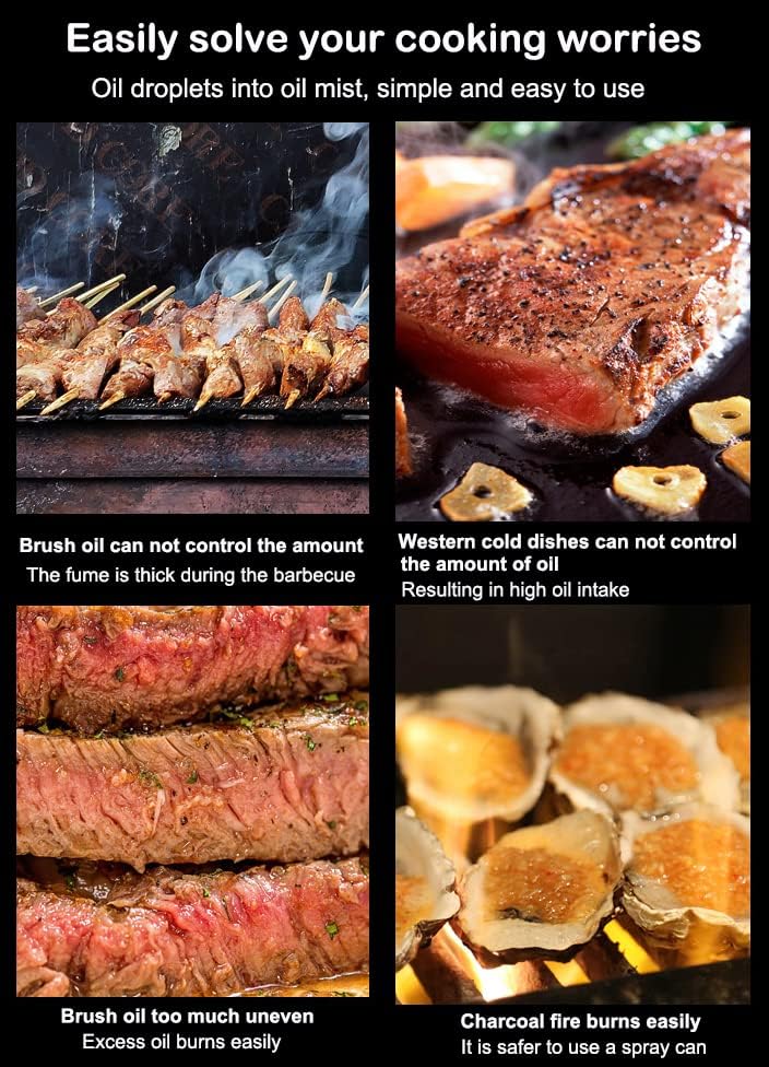 Miniatura 6 de AKOAK 1 pulverizador de aceite de cocina, dispensador de aceite de oliva de 3.5 fl oz, botella de vidrio transparente de grado alimenticio, para