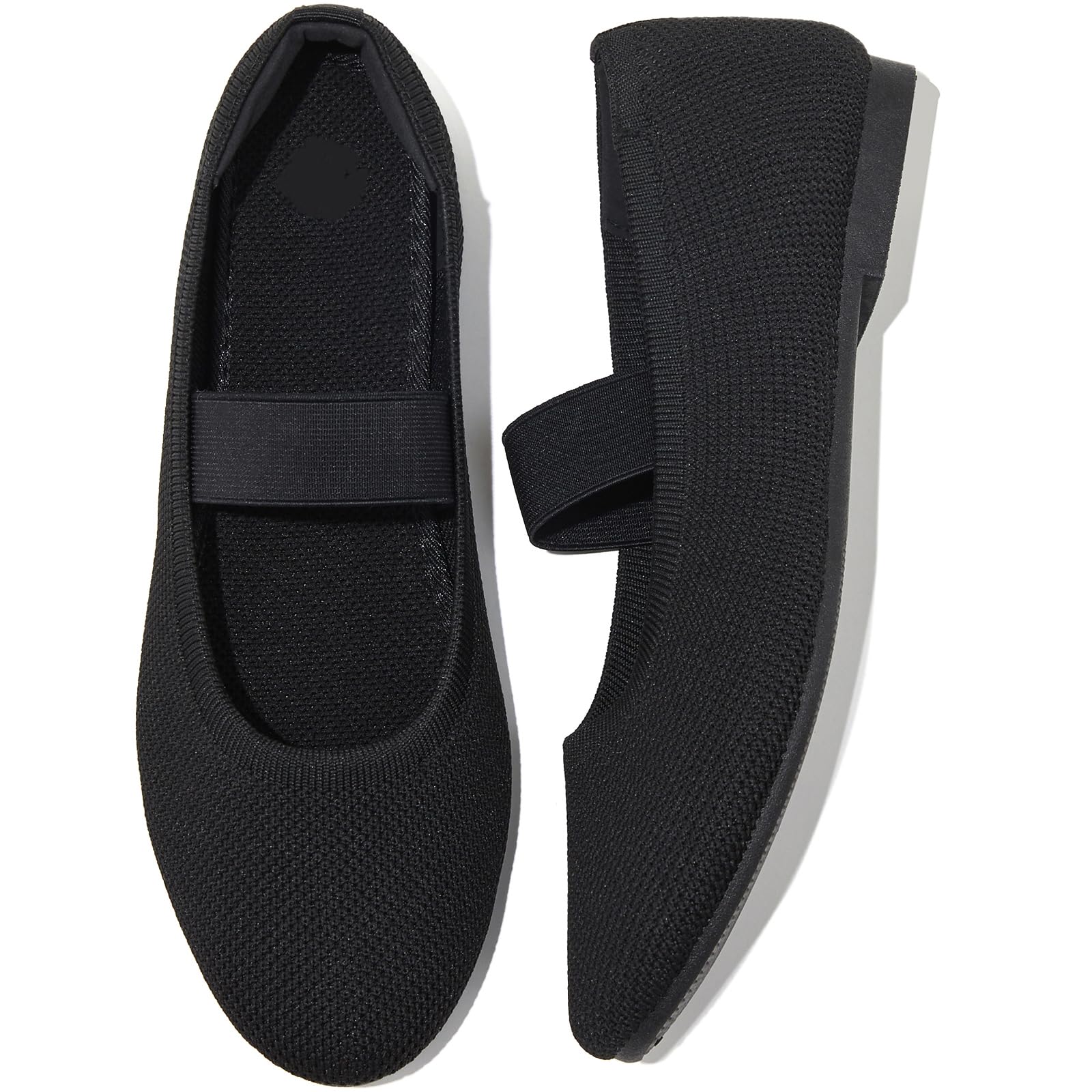Women's Mary Jane Flats Mesh Knit Ballet Flats Breathable Casual Dress Shoes Walking Shoes Comfortable Slip On Shoes for Work