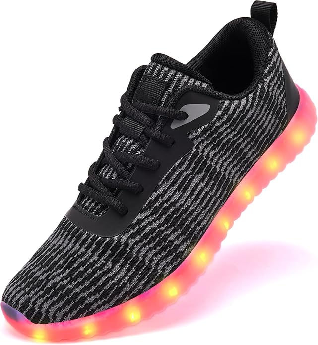 HONGGUOZI Light Up Shoes for Women Men, LED Sneakers USB Charging Unisex Adult Glow Party Cool Dancing Shoes