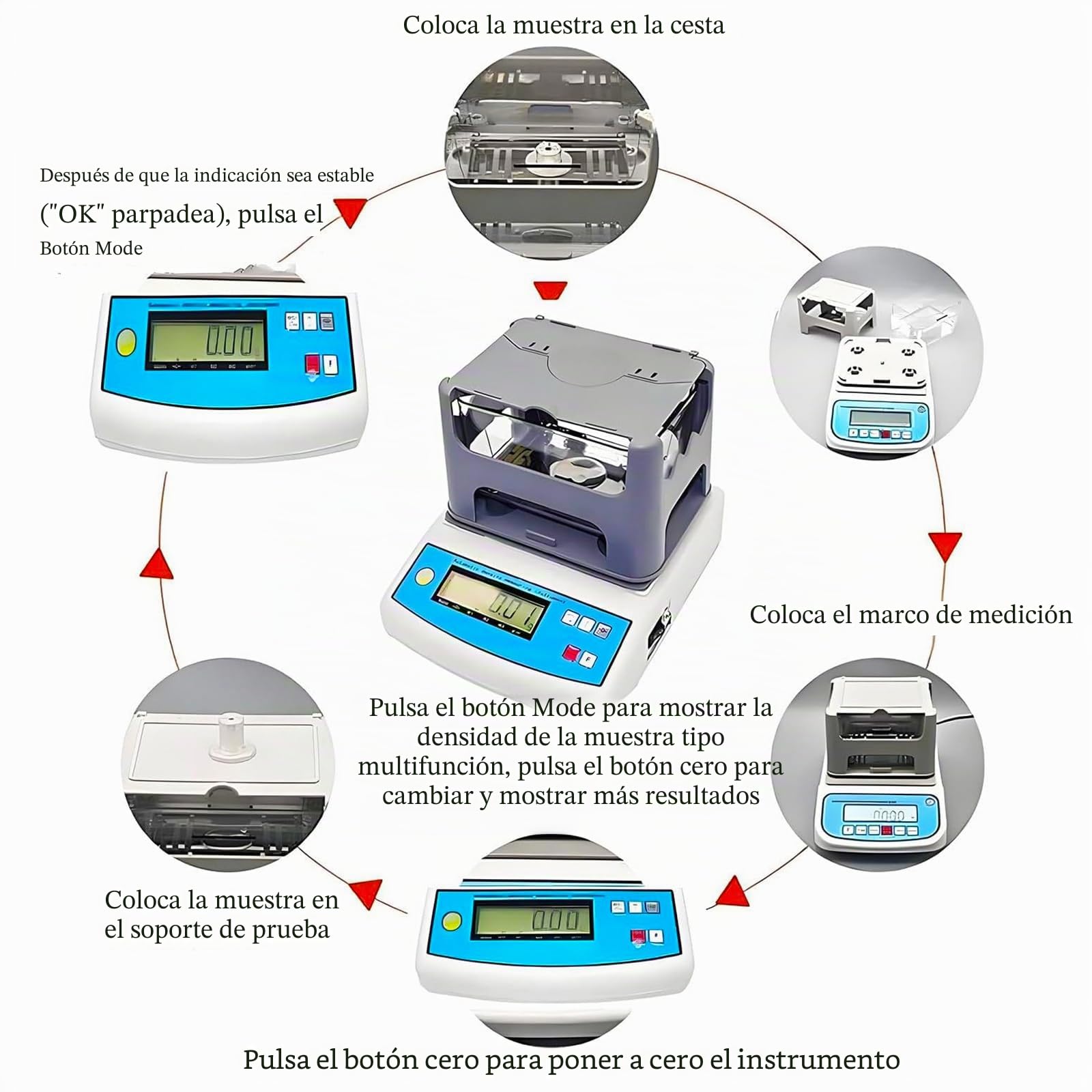 Medidor De Densidad De Oro De Prueba No Destructiva, Prueba Peso Máximo 300g Probador De Pureza De Metales Preciosos Con Pantallas De Pantalla Led, Para Procesamiento De Joyería