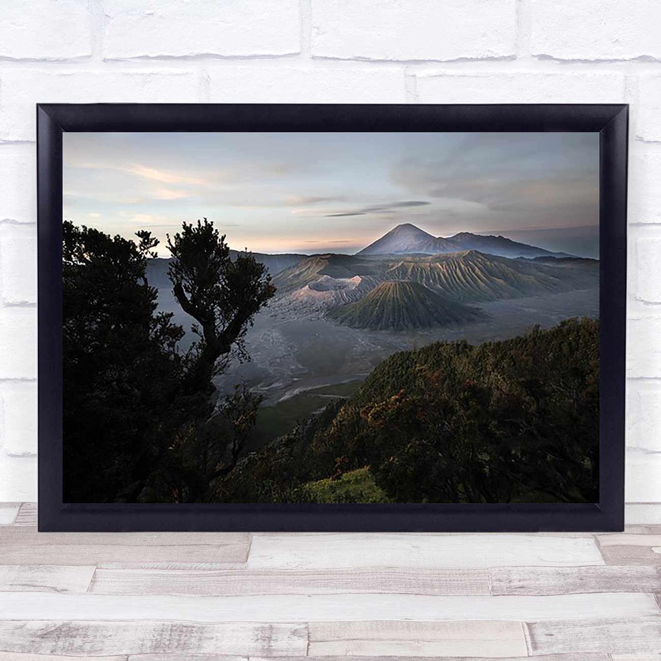 Fingerprint Designs Bromo Volcano Eruption Active Valley Mountains Indonesia Java Wall Art Print
